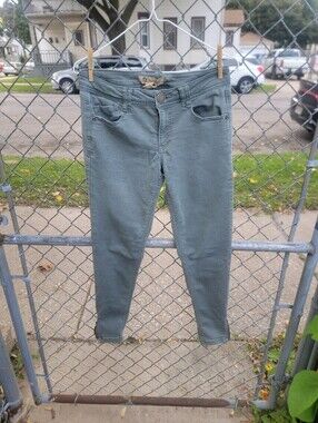 Democracy Freedom Ankle Skimmer Sage Green Skinny Jeans Ankle Zip Size 6